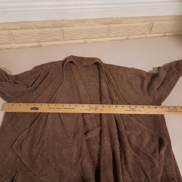 Barefoot Dreams Cardigan 1X Tan Brown Cozychic Lite Island Wrap Drape Sweater - Picture 8 of 10